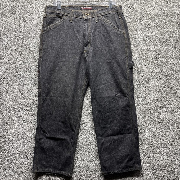 VTG Polo Ralph Lauren Jeans Co 32x30 Charcoal Classic Carpenter Denim Distressed - Picture 4 of 12